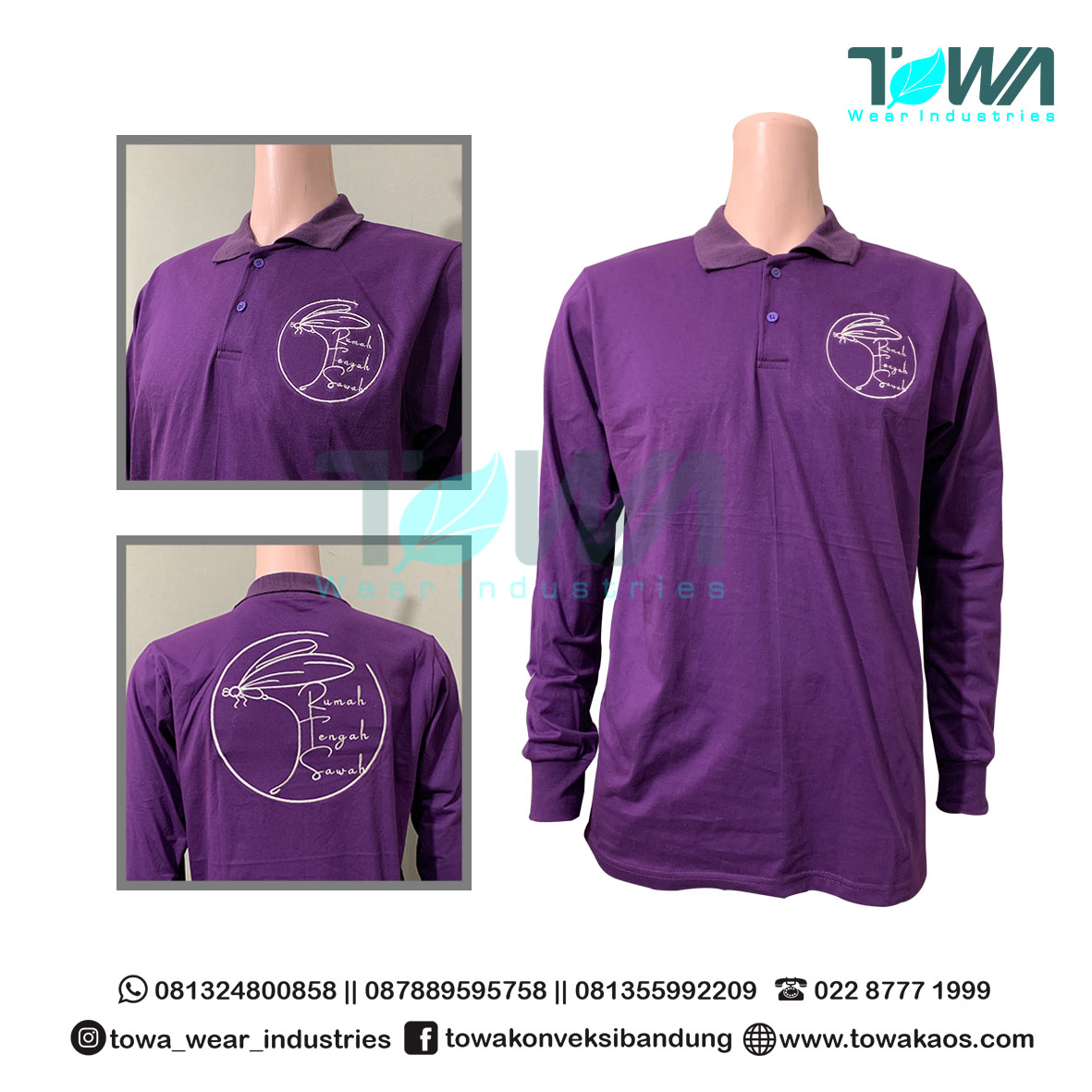 Poloshirt Kaos Kerah Cotton Combed Ungu