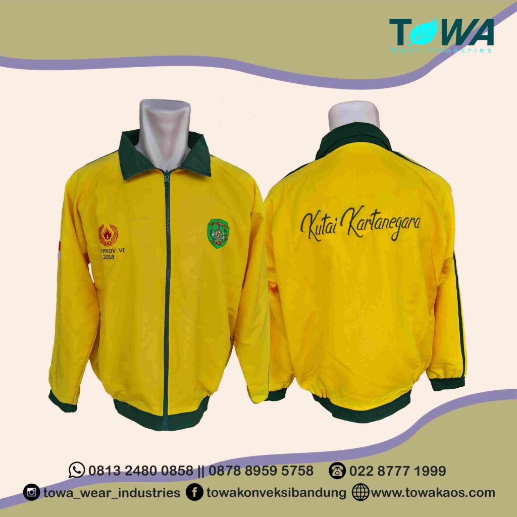 Jaket Kutai Kartanegara Warna Kuning Berkerah