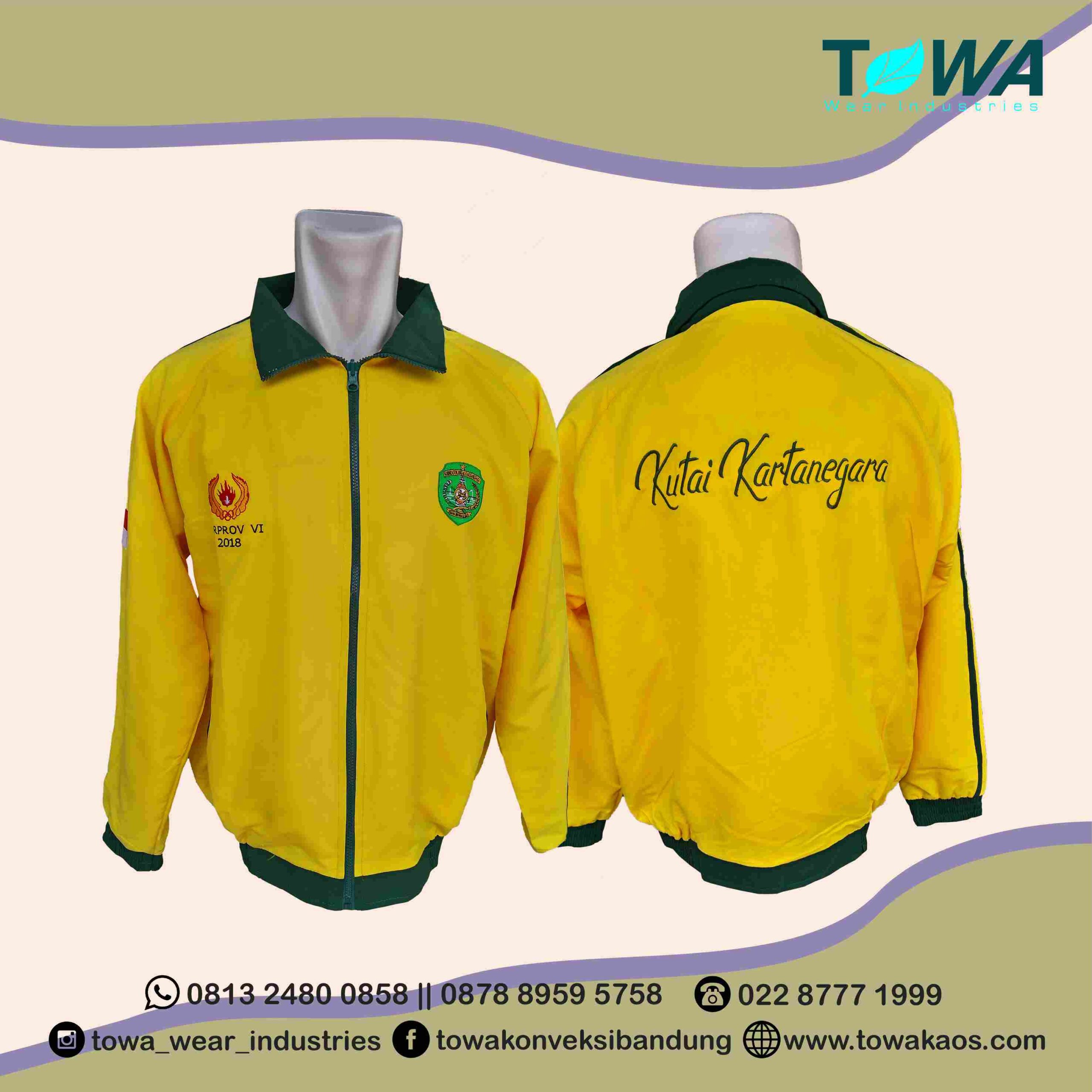 Jaket Kutai Kartanegara Warna Kuning Berkerah