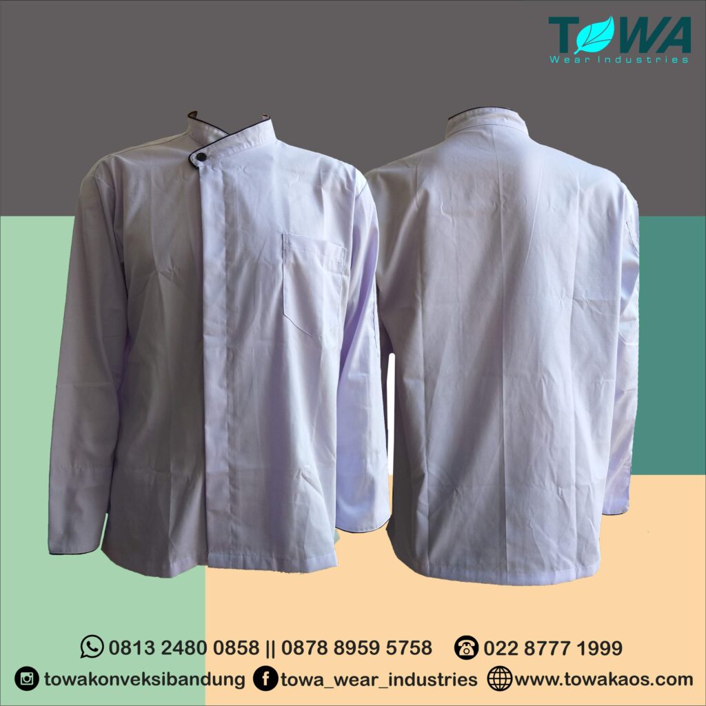 Baju Kemeja Koki PT Sari Puspita Bahan Japan Drill Warna Putih