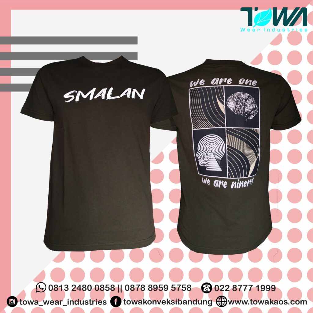 Baju Kaos Oblong Baju Angkatan SMALAN Lampung Hijau Army